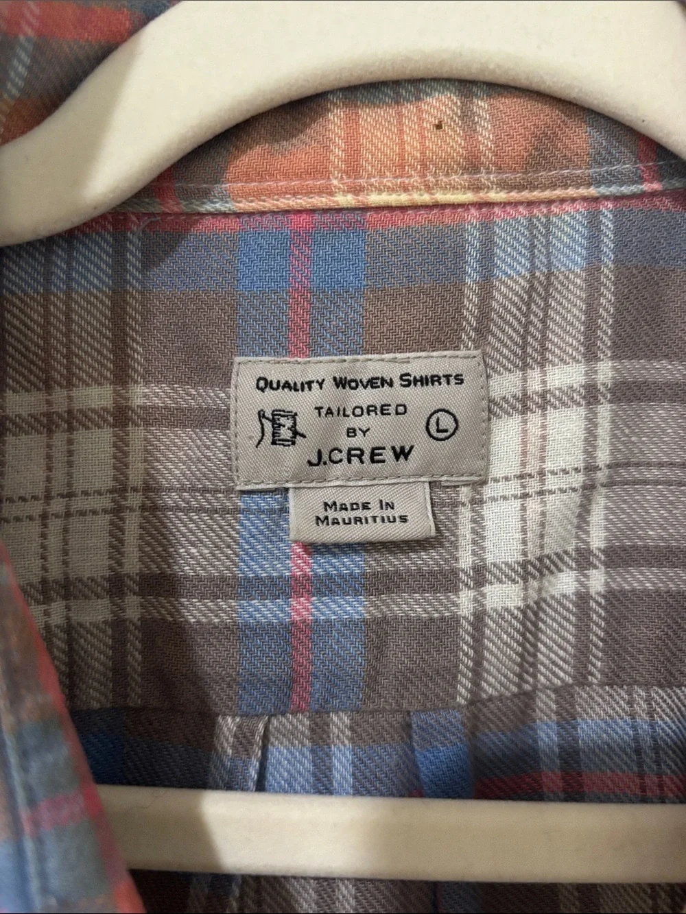 J. Crew Men's Lightweight Plaid Button-Down Shirt in Gray, Blue, and Cream